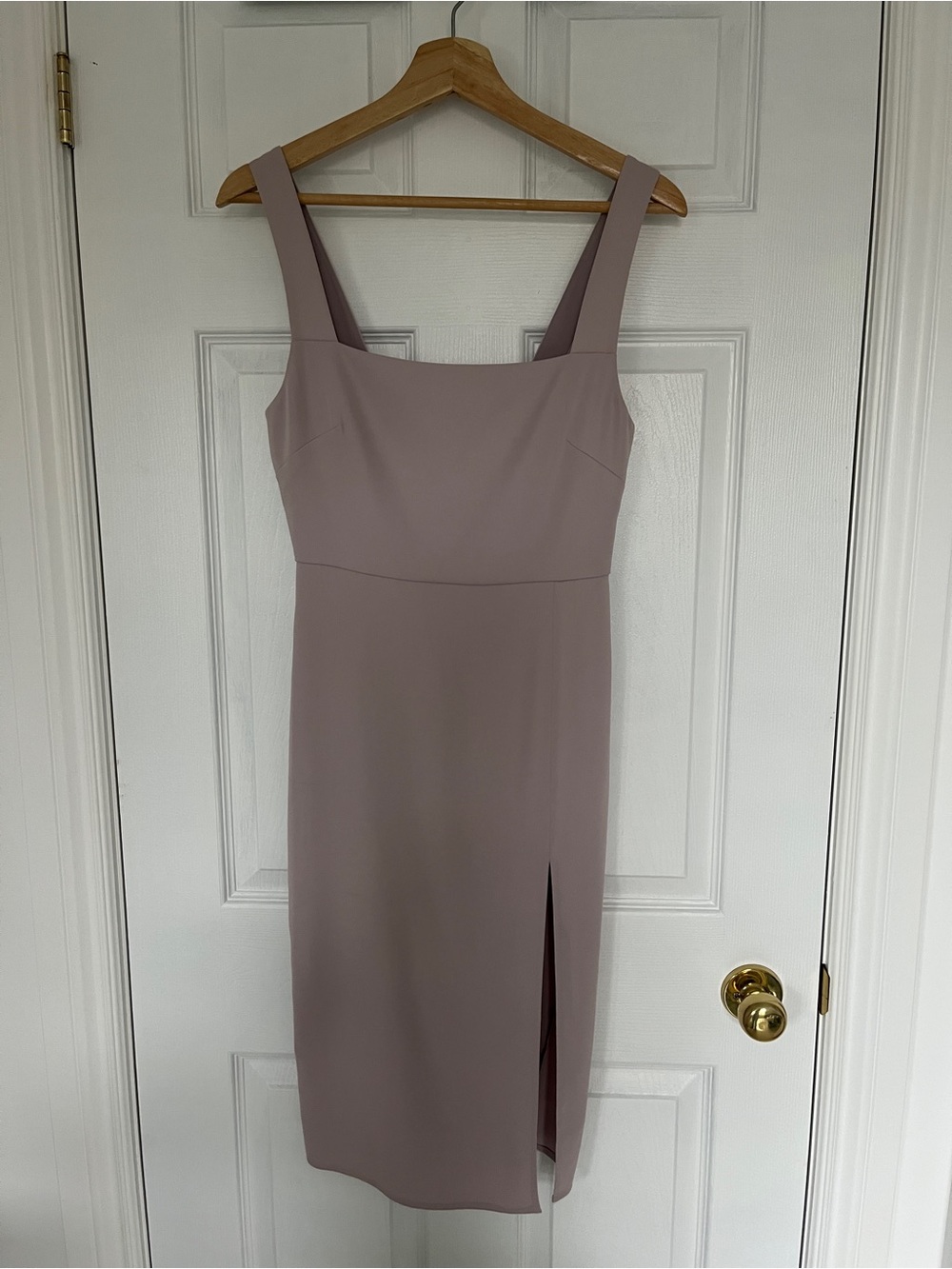 Babaton Mauve Midi Sheath Dress with Side Slit